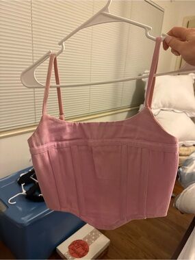 REVOLVE Pink Corset-Style Cropped Camisole and skirt set!!